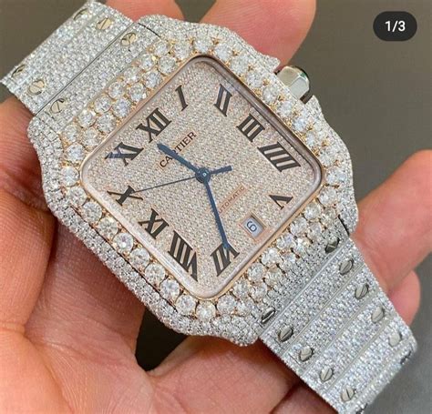 fake white gold diamond watch|moissanite diamond watch.